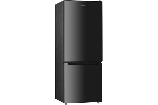 BANGSON Apartment 7.1 Cu.Ft Refrigerator with Freezer, Office Fridge with Bottom Freezer, Large Capacity, Energy Saving, Adjustable Thermostat, Low Noise, Black