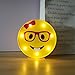 DELICORE Marquee Emoji Sign Funny LED Table Lamps Night Lights for Children Kids Bedroom Wall Decor Battery Operated & USB Charging (Nerd Girl)