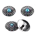5Pcs DIY Concho Button Retro Bling Turquoise Beads Leathercraft Vintage Button Bohemian Style Mohican Head Indian Head P