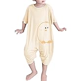 Umeyda Little Baby Boys Footless Pajamas Modal Short Sleeve Romper Jumpsuit Sleep and Play