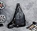 Alena Culian Sling Backpack Men Leather Chest Bag Crossbody Shoulder Bag For Men(black)