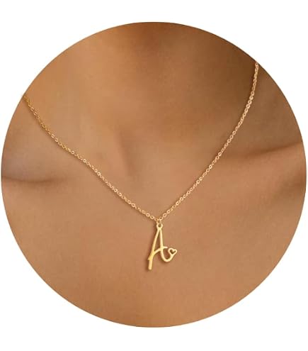 Amazon.com: TITUTHIA Gold Necklace Initial for Women, Dainty