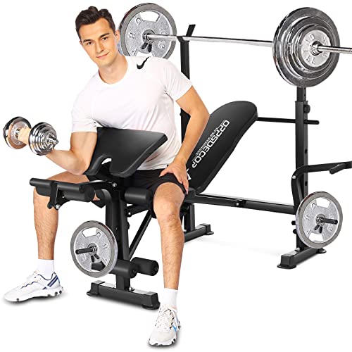 Oppsdecor Weight Bench OPPSDECOR N 600lbs Weght Bench Set Wth