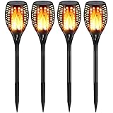 Topmante Upgraded Solar Lights 96 LED 42.9 Inch, Waterproof Flickering Flames Torches Lights Outdoor Solar Spotlights Landscape Lighting Dusk to Dawn Auto On/Off Security Torch Light (4 Pack)