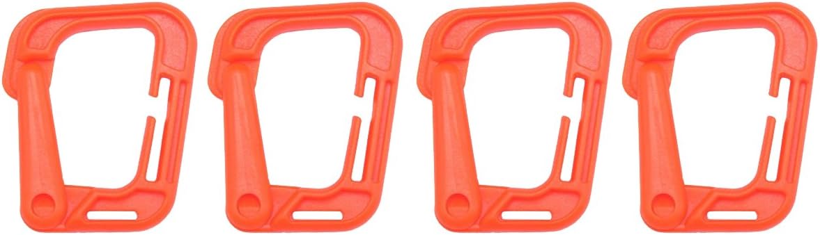 XTACER Tactical Multipurpose D-Ring Locking Hanging Hook Tactical Link Snap Keychain for Molle Webbing (Set of 4)