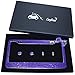 TASIRO 7 Row Pure Handmade Bling Bling Rhinestones Stainless Steel Metal License Plate Frame With Bow Bonus 2 Matching Screws&Caps (Dark purple/Darkpurple bowknot)