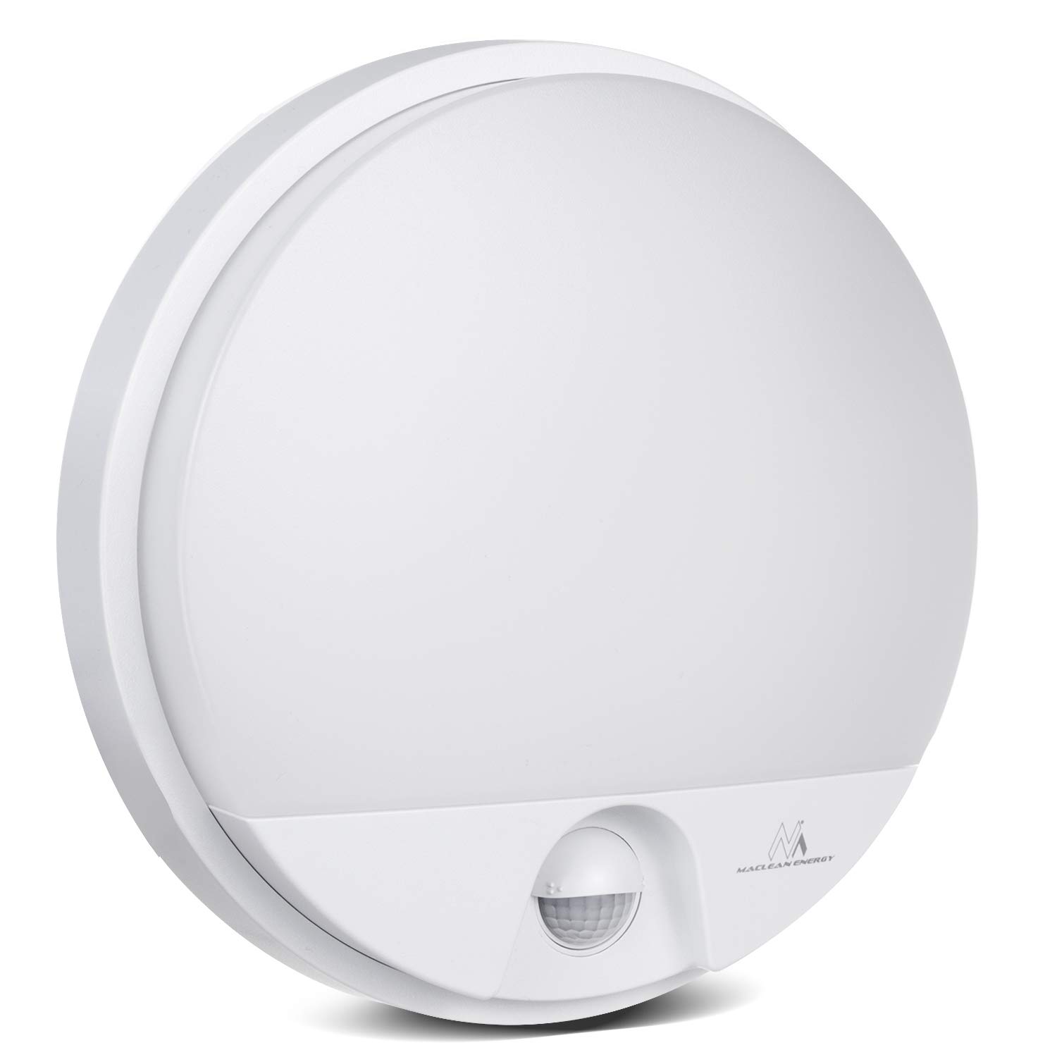 Maclean MCE291 W Wall LED Lamp with Infrared Motion Sensor Indoor/Outdoor Lighting 1100lm 15W IP54 4000K Waterproof Colour White