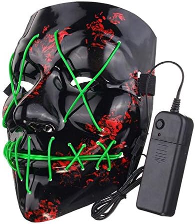 Fun LED Light Up Flash Mask Halloween Party Night Club Festival Mask DJ Mask Green