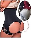 Hi- Waist Butt Lifter Tummy Control Boy Shorts Buttock Booty Control (XL/2XL, Black)