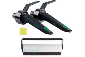 Ortofon Concorde MkII Mix CC Twin Cartridges with Spherical Stylus (Black) Bundle with Liquid Audio Carbon Fiber Record Brush & Instrument Polishing Cloth