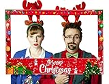 Christmas Photo Booth Prop Frame - Xmas/Winter/Holiday Party Supplies Decorations (Assembly Needed)