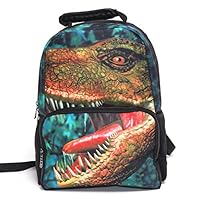 Fashion Dinosaur Backpack Book Bag for Teenagers (Dark Green)