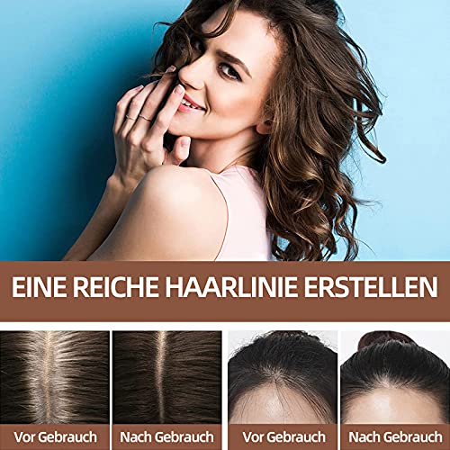 Augenbrauen Stempel,Augenbrauen Schablone, 1-Schritt-Brauen-Stempel und Form-Set, Stempel mit Augenbrauen-Schablonen-Aufklebern Make-up-Tools für Frauen(Dunkelbraun)