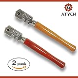 2 Packs Glass Cutter Tool (6 WAY CUTTING WHEEL)-Perfect for Cutting & Scoring Glass Bottles,Window Panes, Mirrors, Shelves,etc