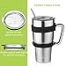 Stainless Steel Tumbler Travel Mug - 30 Oz Tumbler Insulated Coffee Mug with Removable Handle No-Spill Lid and 2 Stainless Steel Straws (Black Grip)