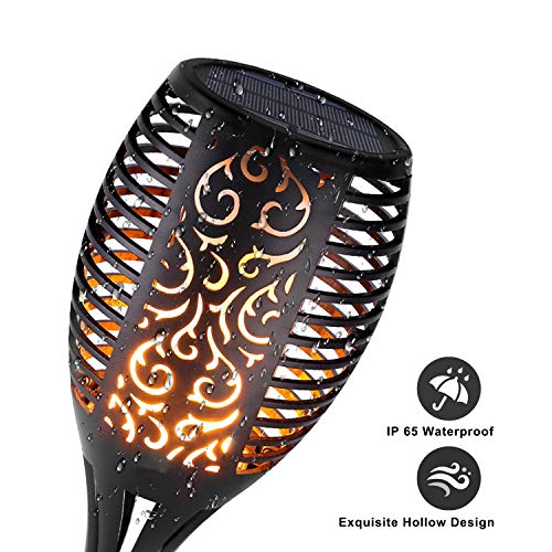 Everbest4U Solar Lights Upgraded, Waterproof Flickering Flames Torches Lights Outdoor Solar Landscape Decoration Lighting Dusk to Dawn Auto On/Off Security Torch Light for Patio Driveway (4)