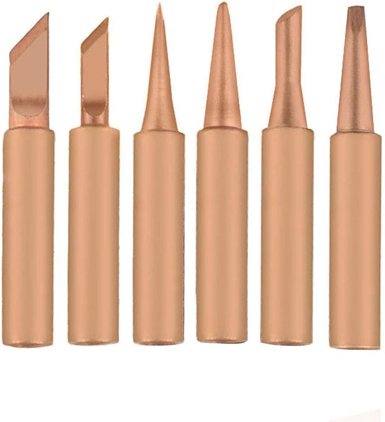 erDouckan Soldering Iron Tips Tool Sets | Perfect for Family Working | 6/10Pcs 900M-T-K Pure Copper Welding Soldering Iron Tips Welding Head Tool Kit - Copper 6pcs