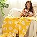 Brandream Yellow Pineapple Knitted Blanket Kids Bed Blanket Adults Summer Blanket