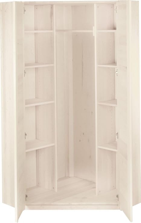 Biokinder 22829 Emil Schrank Eckkleiderschrank Kinder Kleiderschrank Aus Massivholz Kiefer 204 X 95 X 32 Cm Weiss Lasiert Amazon De Kuche Haushalt