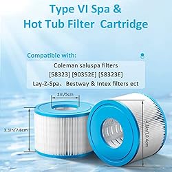 GEJRIO Hot Tub Filters Replacements, 8 Pack Type Vi