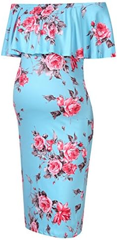 MissQee Women's Maternity Dress Off Shoulder Casual Maxi Dress