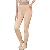 EXQUISLIFE Fleece Lined Tights Sheer Women - Fake Translucent Warm Pantyhose Leggings Sheer Thick Tights, for Winter