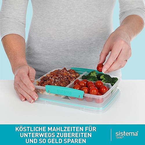 Sistema 5Piece Food Storage Containers with 3 Compartments and Lids