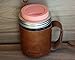Faux Leather Sleeve with Handle/Travel Mug for Wide Mouth Pint Mason, Canning Jars