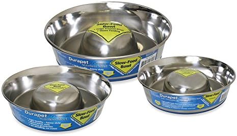 Durapet Slow Feed Large Stainless Steel Dog Bowl