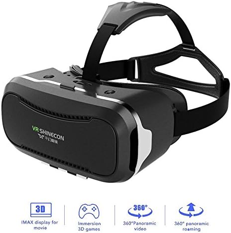 VR Shinecon 2.0 Upgraded 3D Virtual Reality Headset, Smart Phone 3D Movies Games Video Glasses, Compatible with iPhone and Android Smartphone 4.7"-6.0"