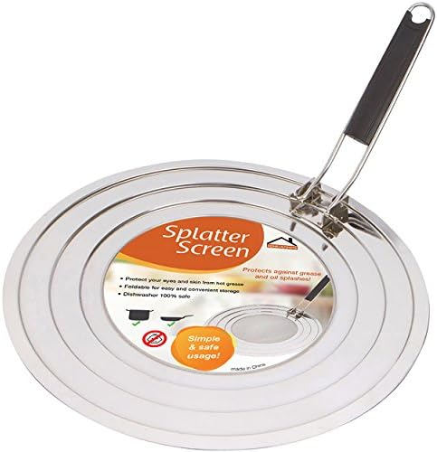 Foldable Splatter Screen with Heat Resistant Handle, Easy to Clean and Store