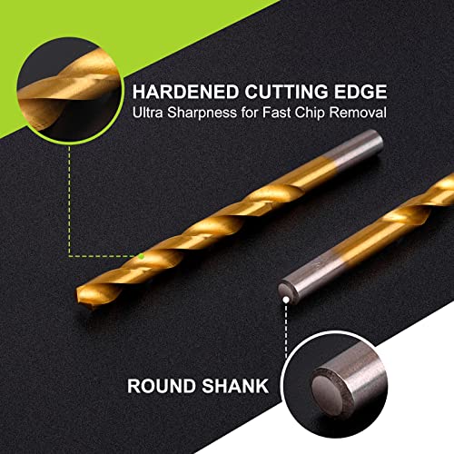 COMOWARE 230 Pcs Drill Bit Set for Wood & Metal Titanium Wood Drill