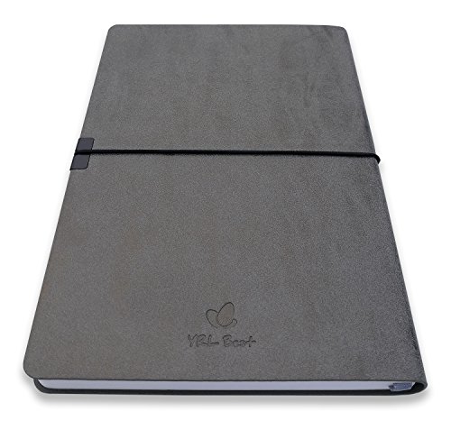 YRL-Best-Bullet-Notebook-Journal-DottedDot-Grid-A5-Medium-Size-58x83-Premium-Faux-Leather-Soft-Cover-Creamy-Thick-Paper-Sewn-Bound-Elastic-Band-Inner-Pocket-Pen-Loop-Lays-Flat-GrayGrey