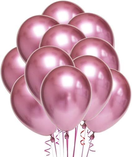 nuobesty 50 piezas globos metalicos globos de fiesta de latex globos decorativos para bodas cumpleanos decoracion de fiesta de san valentin