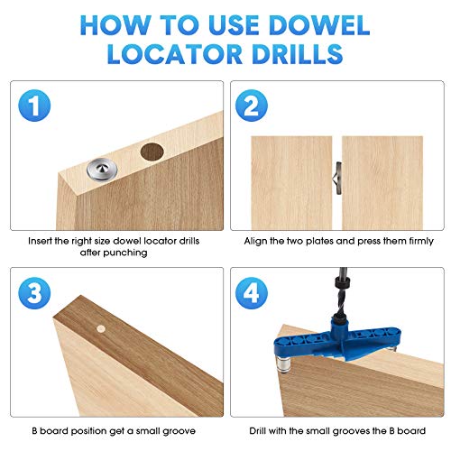 Dowel Jig Kit Pocket Hole Jig with Center Scriber Line Offset System