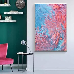 Floating Framed Canvas Wall Art for Living Room, Bedroom Abstract Colorful Painting Canvas Prints for Home Decoration Ready to Hang - 16x24 inches