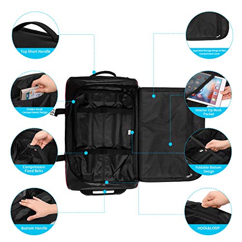 Gonex Rolling Duffle Bag with Wheels, 50L Water Repellent Wheeled