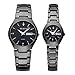 Top Plaza Wrist Watch for Lovers/Couples Dress Wrist Analog Quartz Waterproof Business Casual Calendar Date Window, 98FT 30M 3ATM Water Resistant - Valentine's Day Gift