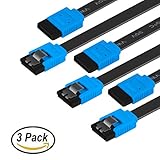 SATA III Cable, AVACON SATA III 3 Pack 6Gbps Straight HDD SDD Data Cable with Locking Latch 18 Inch for SATA HDD, SSD, CD Driver, CD Writer
