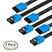 AVACON SATA III Cable, SATA III 3 Pack 6Gbps Straight HDD SDD Data Cable with Locking Latch 18 Inch for SATA HDD, SSD, CD Driver, CD Writer