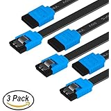 SATA III Cable, AVACON SATA III 3 Pack 6Gbps Straight HDD SDD Data Cable with Locking Latch 18 Inch for SATA HDD, SSD, CD Driver, CD Writer