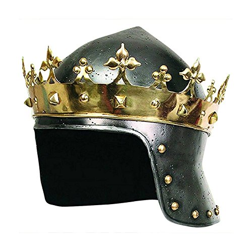 Armor Richard the Lionheart Medieval Helmet w/ Stand Metallic One Size