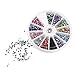 Nail Art Set，DIY Nail Design Tool with 30 Mixed Colors Striping Tapes Stickers，15 Drawing Polish Brush Set, 12 Colors Rhinestones, 3D Nail Art Gold/Silver Studs