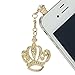 Mavis's Diary 3D Handmade Bling Dust Plug Earphone Jack Accessories /Cell Charms /Dust Plug /Ear Jack for Iphone /Ipad /Ipod Touch /Samsung /HTC /LG Series and Other 3.5mm Ear Jack (Golden Crown)