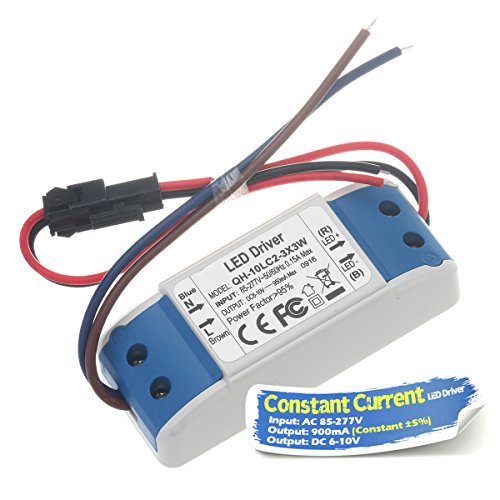 Chanzon LED Driver 900mA (Constant Current Output) 6V-10V (Input 85-277V AC-DC) (2-3)x3 9W 10W Power Supply 900 mA Lighting Transformer Drivers for 10 W High Power COB Light Lamp Bulb (Plastic Case)