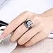 AWLY Jewelry Women 18k Black Gold Square Large Stone Princess Cut Cubic Zirconia CZ Solitaire Wedding Ring