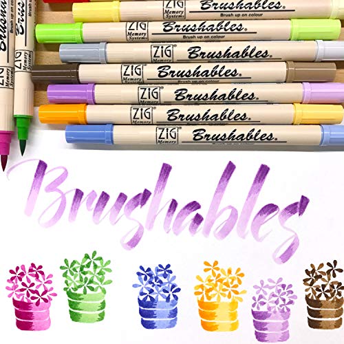 Kuretake Zig BRUSHABLES 24 Coloes set, TWOTONED pen, Twin brush tips