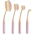 Moda Rosé Face Perfecting 4pc Face Makeup Brush Kit – Perfect for Foundation, Contouring & Highlighting with Soft Vegan Filaments
