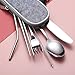Seinvek Travel Cutlery Reusable Utensils with Case - Camping Utensils Stainless steel, Portable Silverware for Bento, lunch, Picnic, Hiking, Office & School, Metal Straw Knife Fork Spoon Chopsticks