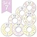Kinokyo Baby Closet Size Dividers | First Year Infant Must Haves | Easily Organize Your Baby's Wardrobe | Set of 7 from Newborn to 24 Months | Fit 1.25 inch Standard Rod